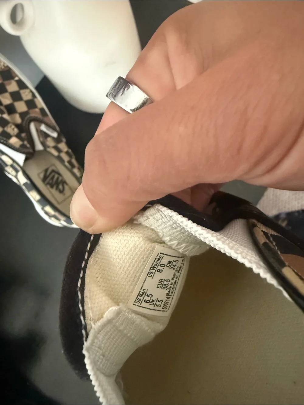 Camo Vans Checkerboard Slip-On Size 8